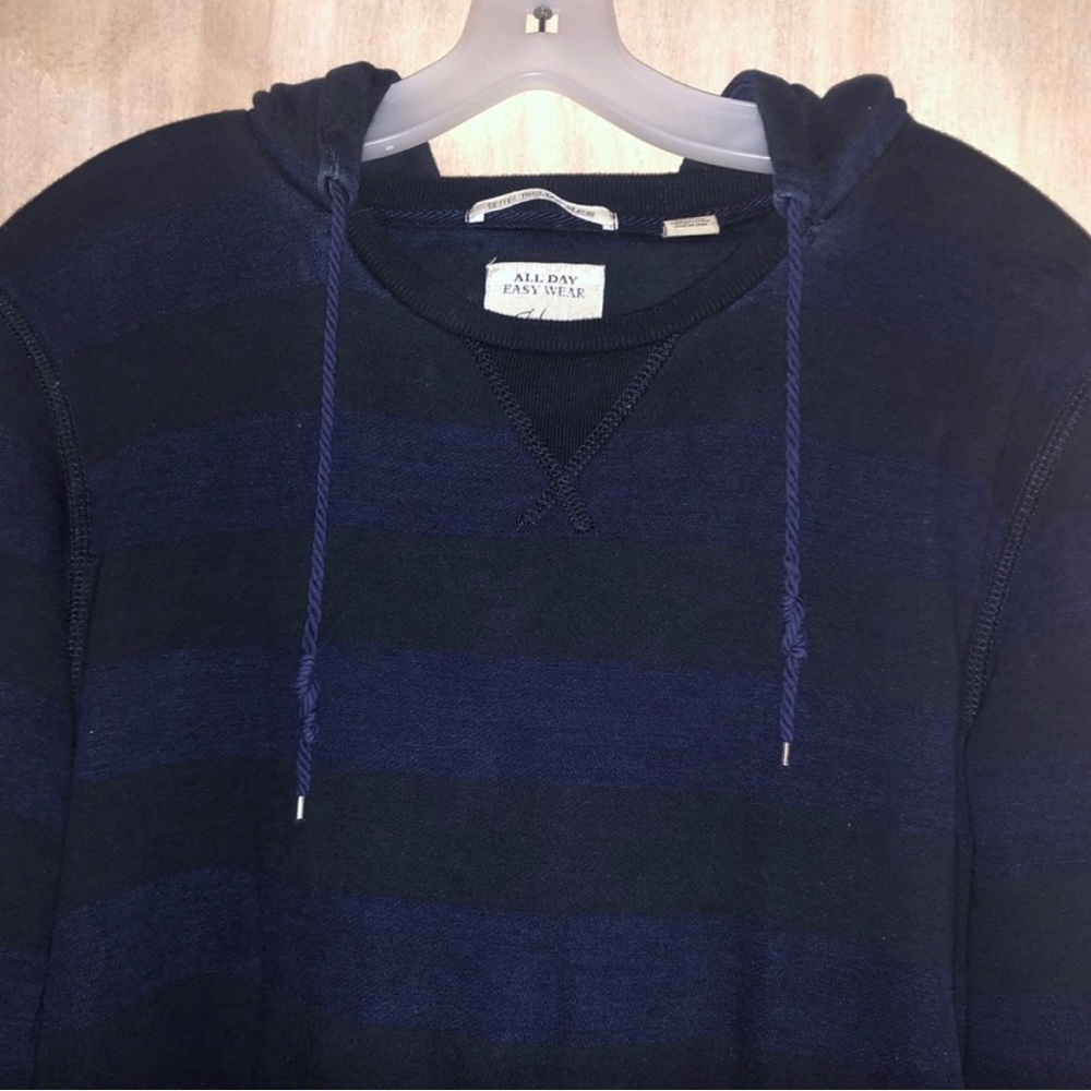 Scotch & Soda Blue Striped Pullover Hoodie